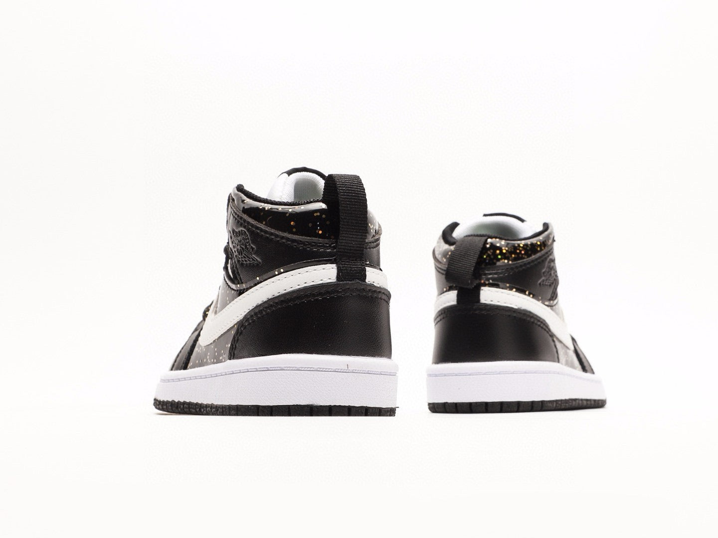 Kids Air Jordan 1 High 'Shiny Black White'