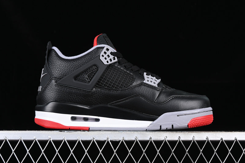 Air Jordan Retro 4 Bred Reimagined (Black Leather)