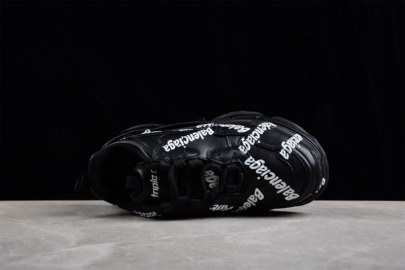 Balenciaga Triple S Black 'Logotype White'