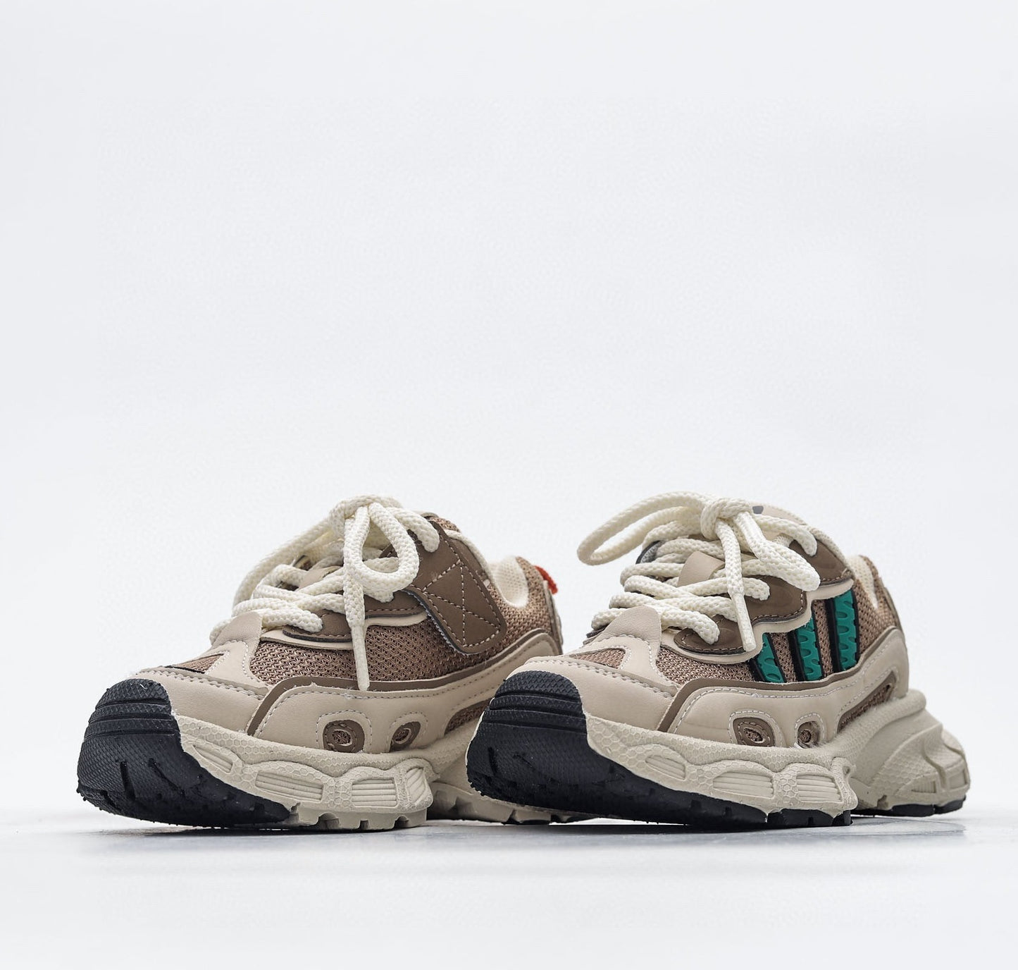 Kids Adidas Ozmillen Cream Brown Cyan