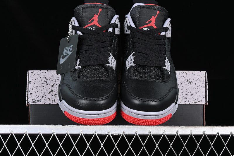 Air Jordan Retro 4 Bred Reimagined (Black Leather)