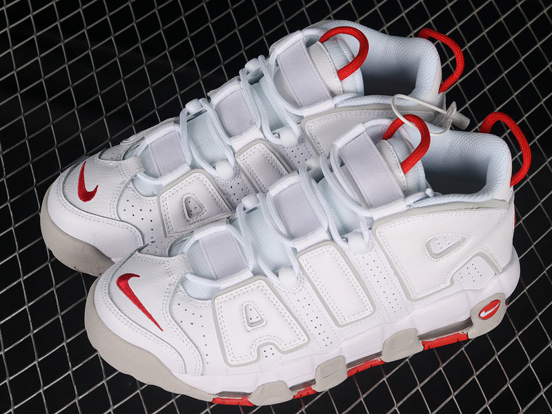 Air More Uptempo White/Grey-University Red