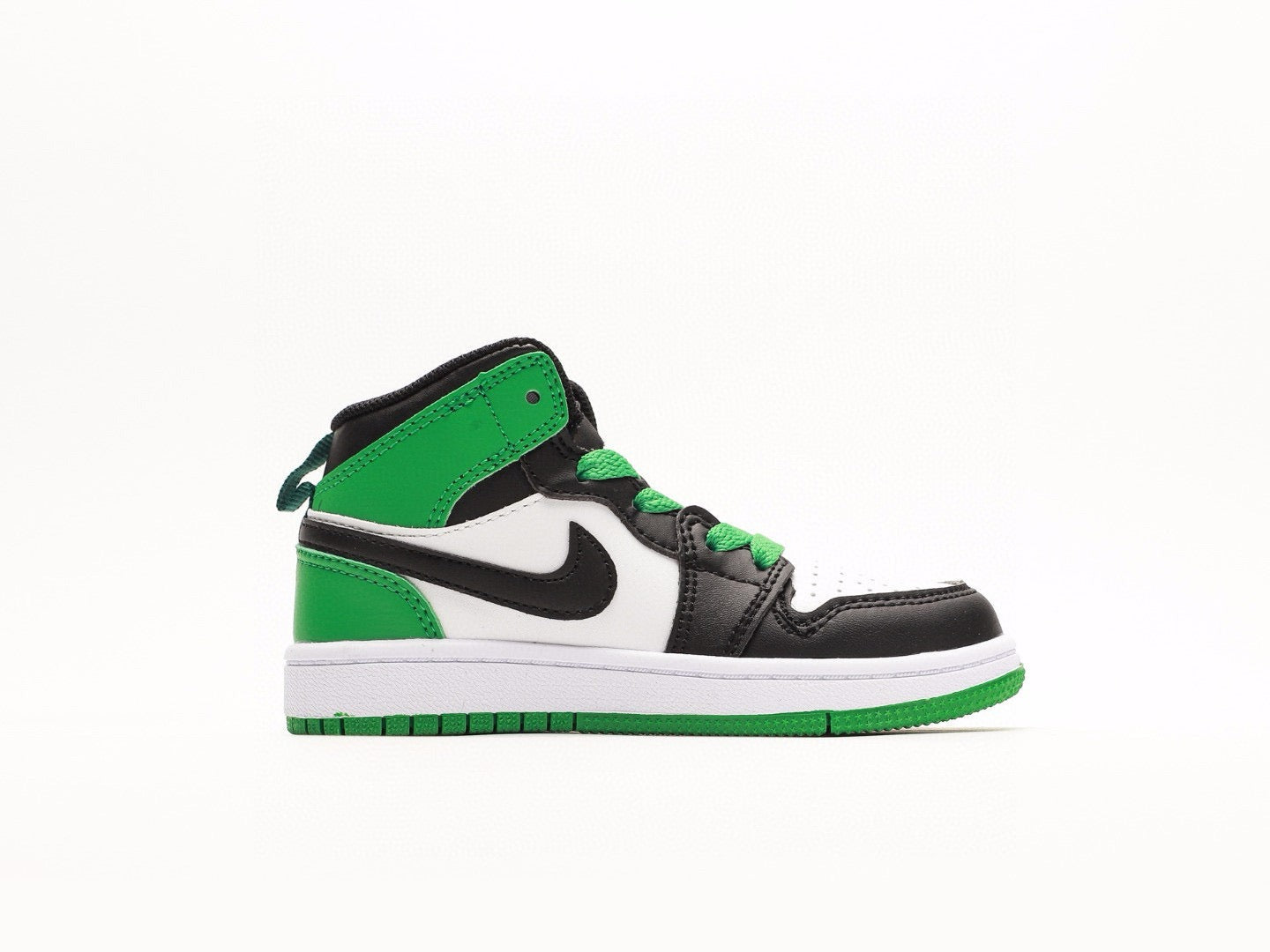 Kids Air Jordan 1 High 'Black White Green'