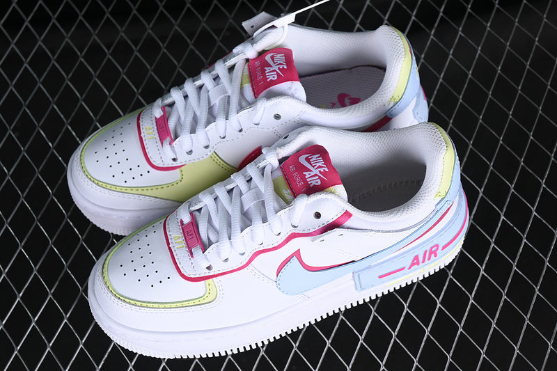 Air Force One Low Shadow White/Pink/Blue-Yellow
