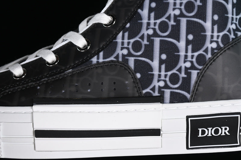 Dior Oblique Canvas B23 High-Top Sneaker Black and White