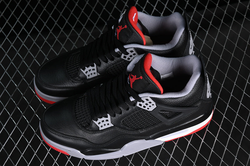 Air Jordan Retro 4 Bred Reimagined (Black Leather)