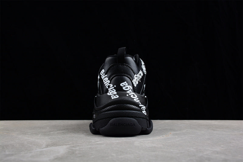 Balenciaga Triple S Black 'Logotype White'