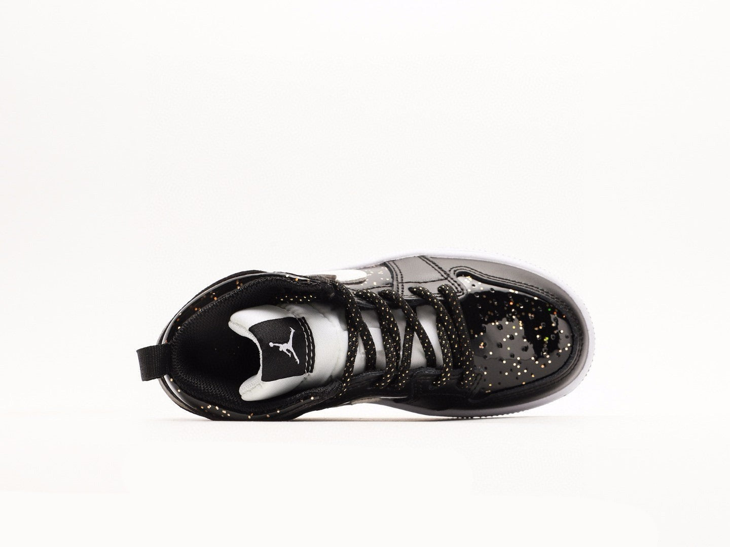 Kids Air Jordan 1 High 'Shiny Black White'