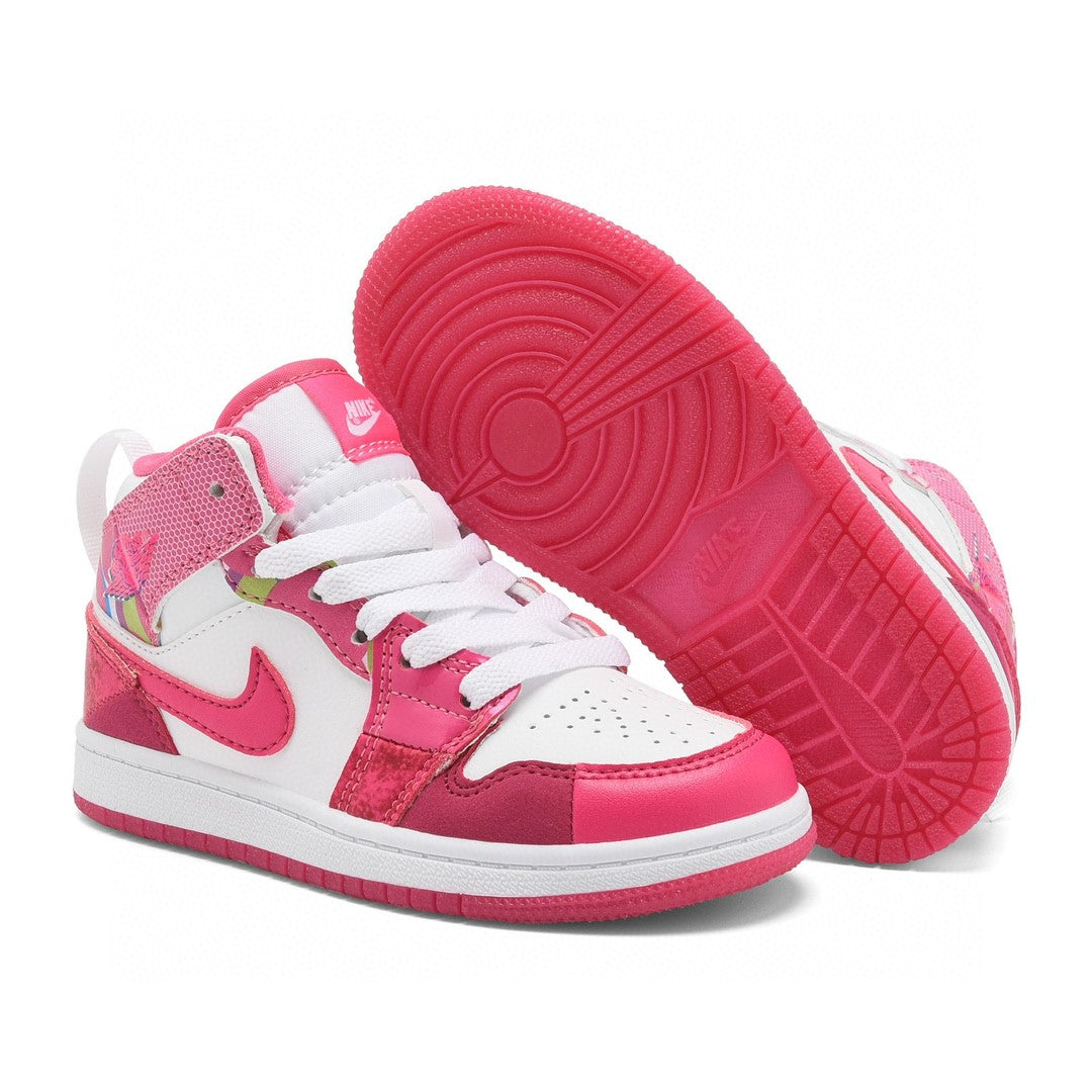 Kids Air Jordan 1 High 'White Triple Pink'