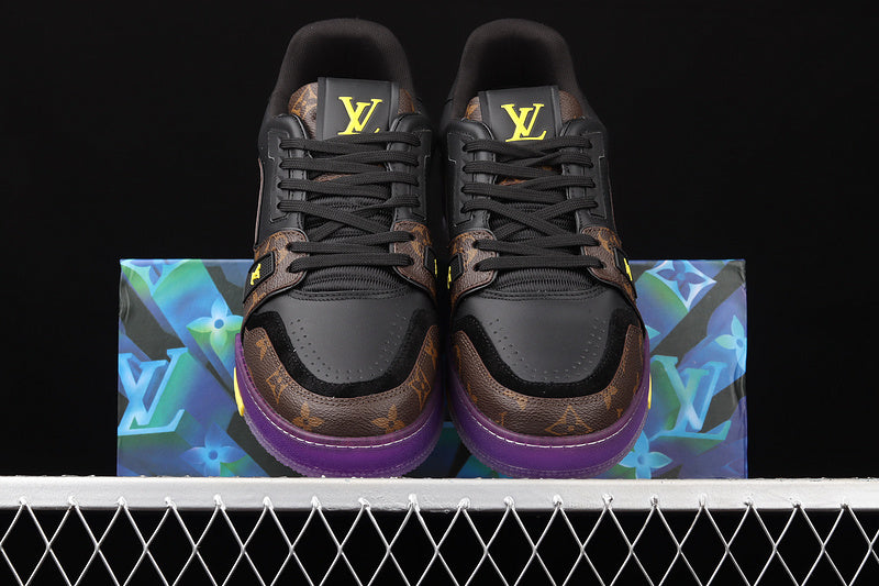 Louis Vuitton Trainer Low #54 Signature Black Purple Brown