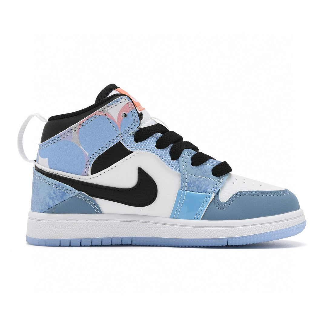 Kids Air Jordan 1 High 'White Triple Baby Blue'