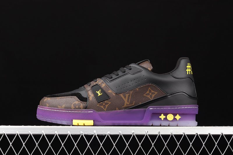 Louis Vuitton Trainer Low #54 Signature Black Purple Brown