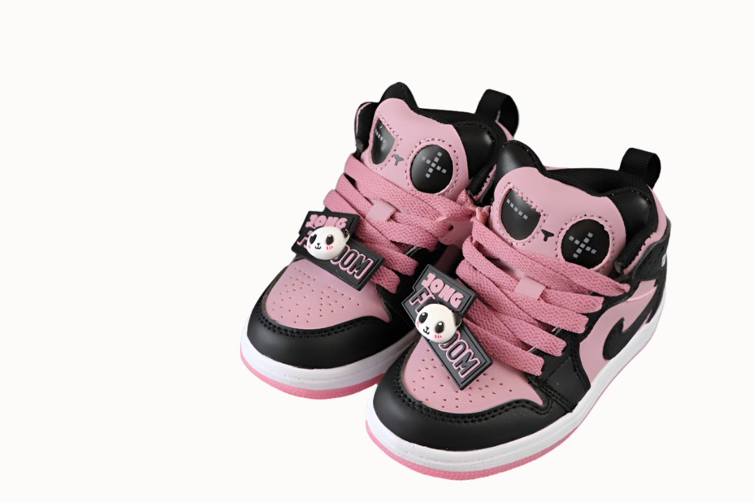 Kids Air Jordan 1 High 'Panda Black Pink'