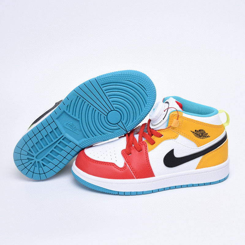 Kids Air Jordan 1 High 'White Yellow Red'