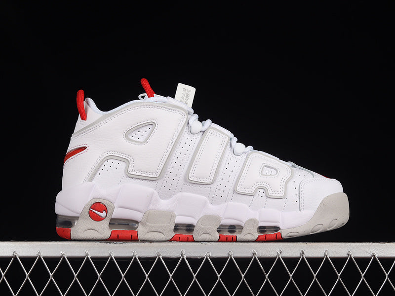 Air More Uptempo White/Grey-University Red
