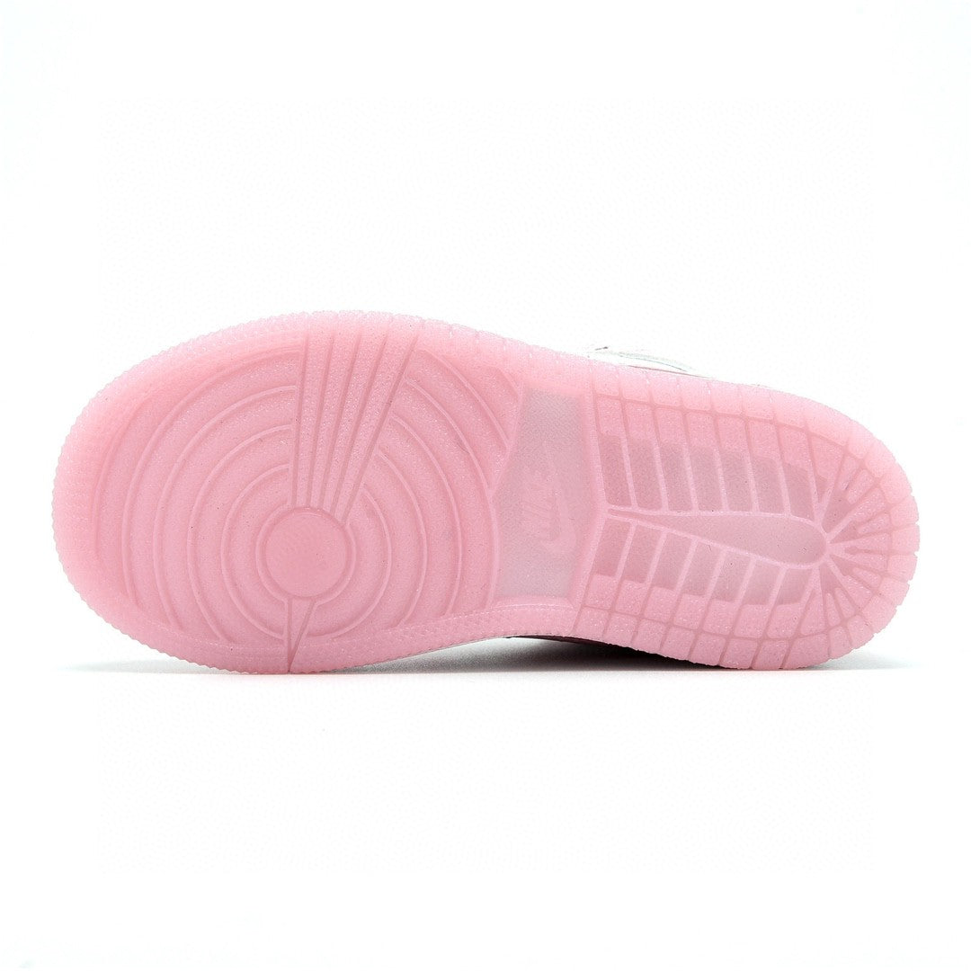 Kids Air Jordan 1 High 'White Triple Baby Pink'