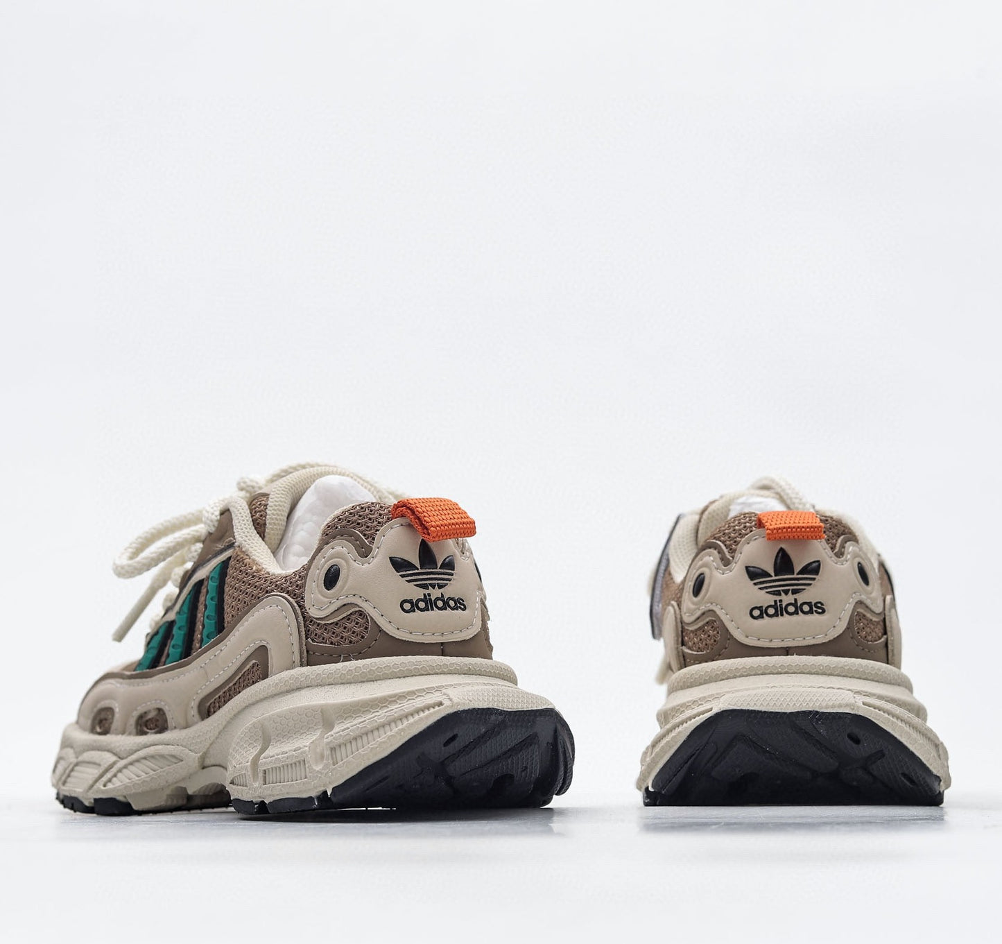 Kids Adidas Ozmillen Cream Brown Cyan