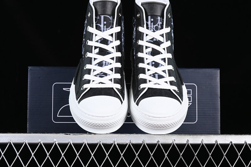 Dior Oblique Canvas B23 High-Top Sneaker Black and White