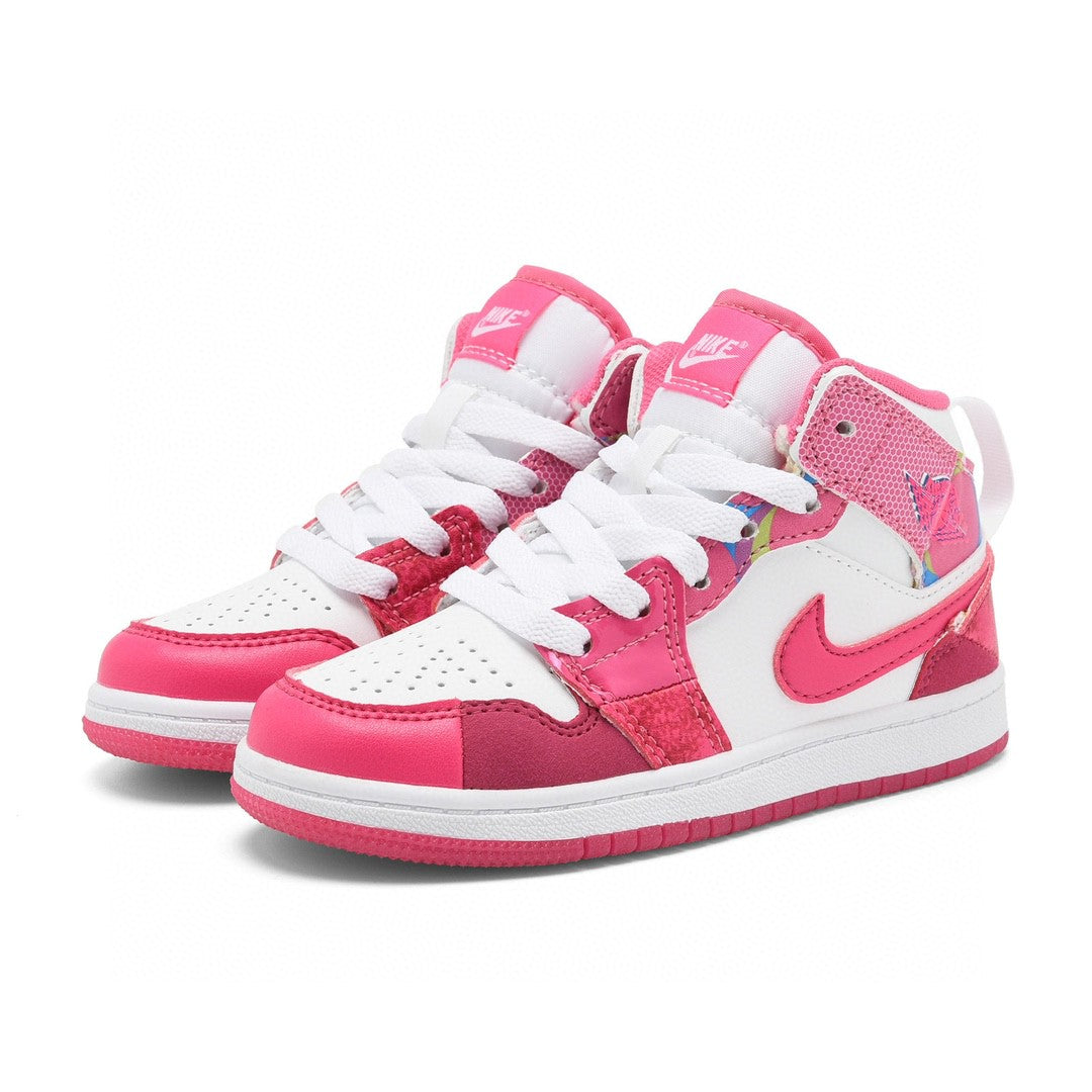 Kids Air Jordan 1 High 'White Triple Pink'