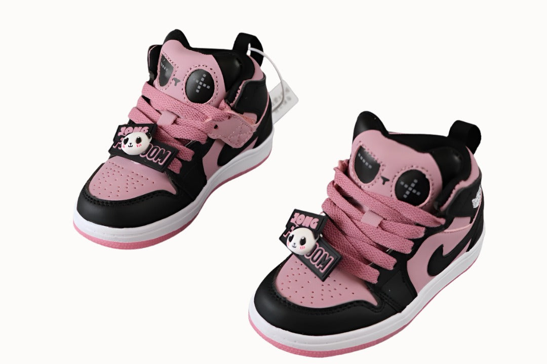 Kids Air Jordan 1 High 'Panda Black Pink'