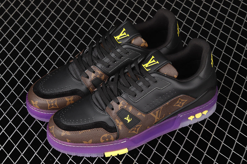 Louis Vuitton Trainer Low #54 Signature Black Purple Brown