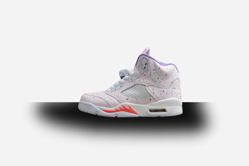 Air Jordan Retro 5 GS Easter White/Laser Crimson/Voltage Purple