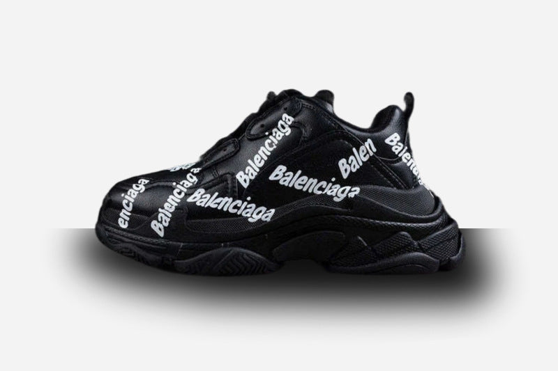 Balenciaga Triple S Black 'Logotype White'