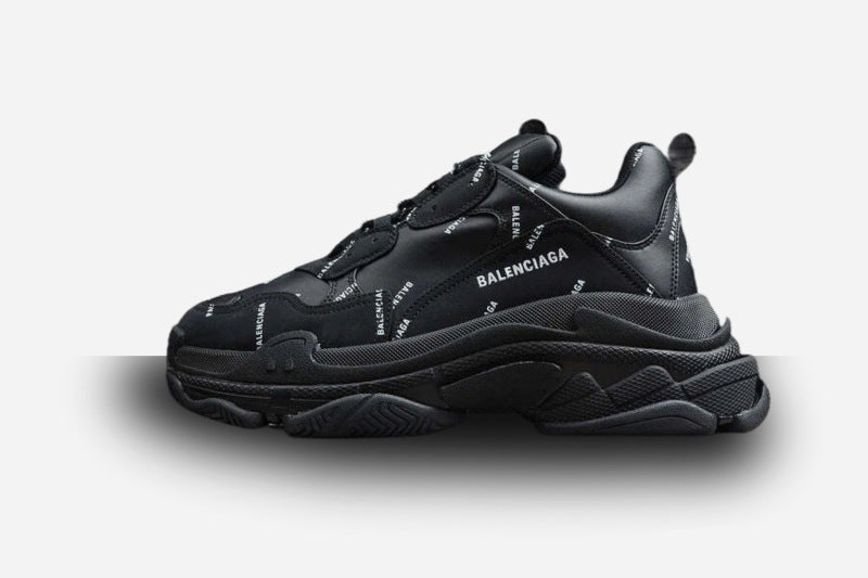 Balenciaga Triple S Black Logo White