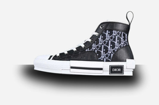 Dior Oblique Canvas B23 High-Top Sneaker  Black and White