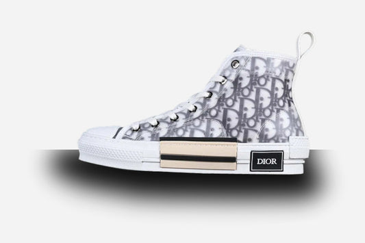 Dior Oblique Canvas B23 High-Top Sneaker  White and Black