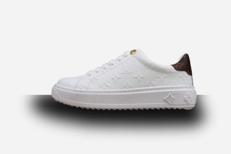 Louis Vuitton Time Out Debossed LV Monogram Leather White White