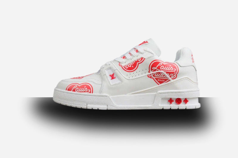 Louis Vuitton Trainer Made Love LV White Red