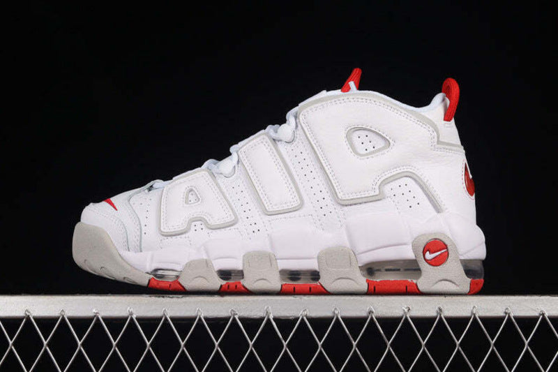 Air More Uptempo White/Grey-University Red