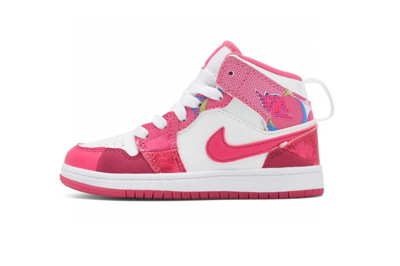 Kids Air Jordan 1 High 'White Triple Pink'