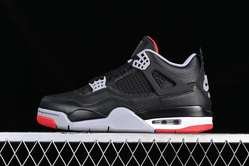 Air Jordan Retro 4 Bred Reimagined (Black Leather)