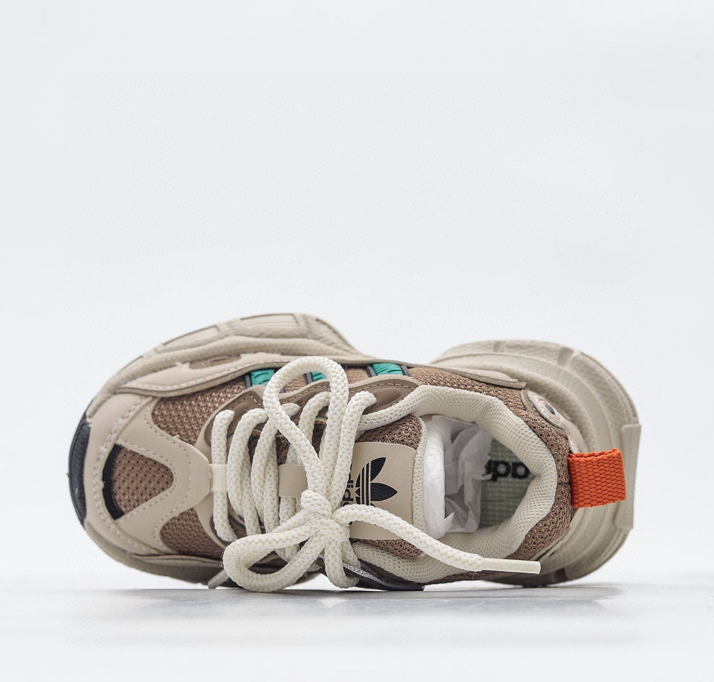 Kids Adidas Ozmillen Cream Brown Cyan