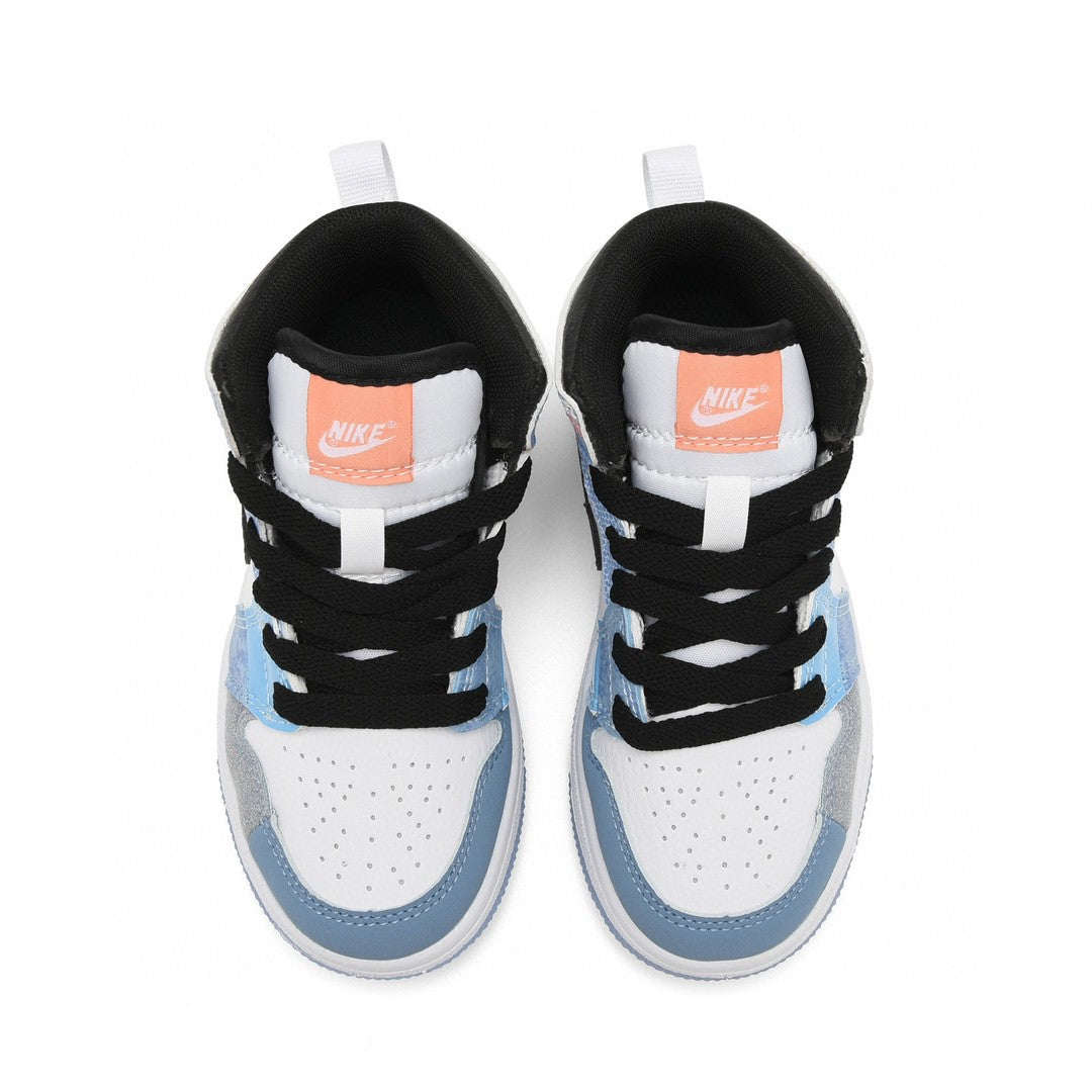 Kids Air Jordan 1 High 'White Triple Baby Blue'