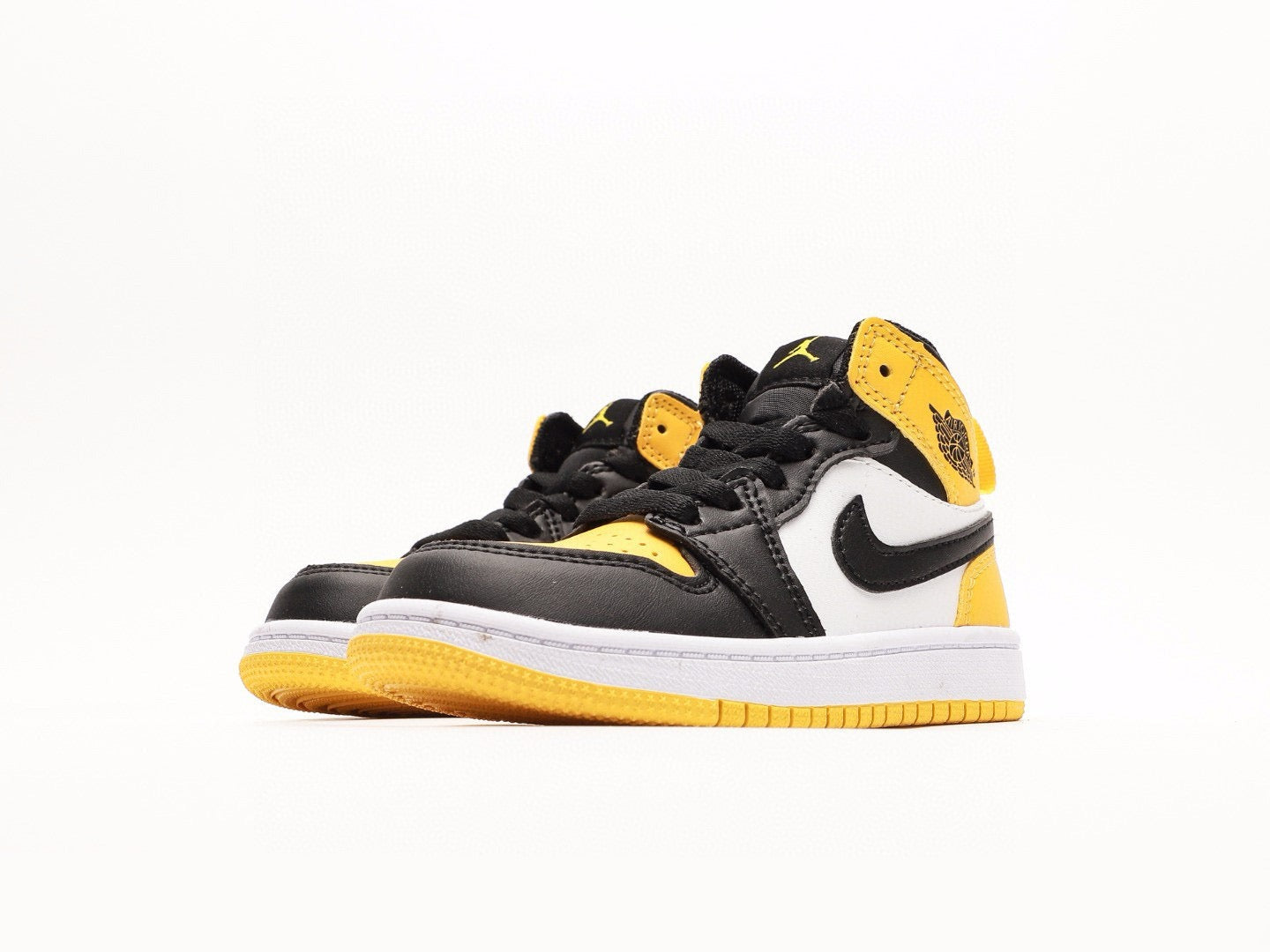 Kids Air Jordan 1 High 'Black White Yellow'