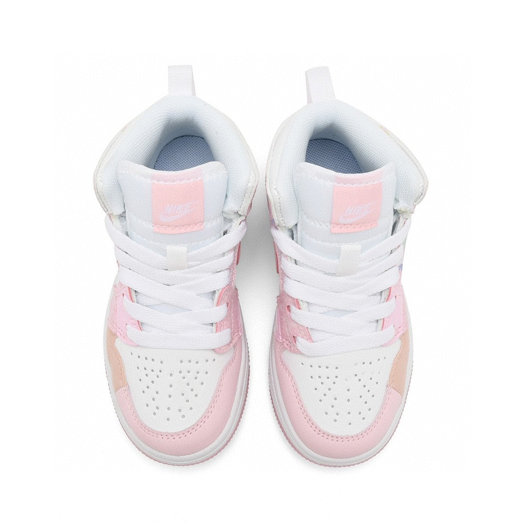 Kids Air Jordan 1 High 'White Triple Baby Pink'