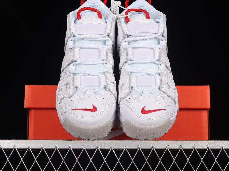 Air More Uptempo White/Grey-University Red