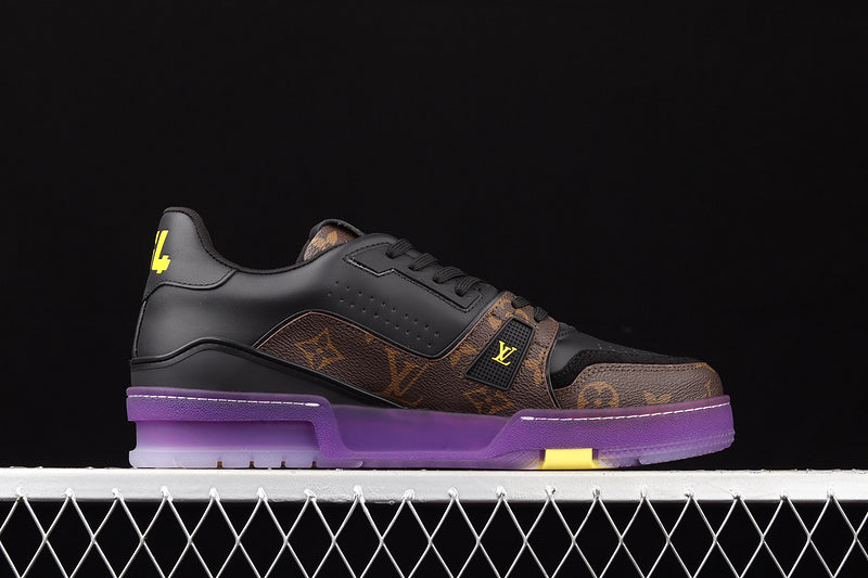 Louis Vuitton Trainer Low #54 Signature Black Purple Brown