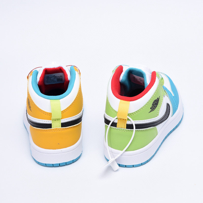 Kids Air Jordan 1 High 'White Yellow Red'