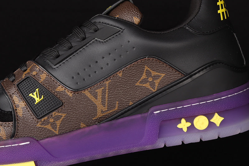 Louis Vuitton Trainer Low #54 Signature Black Purple Brown