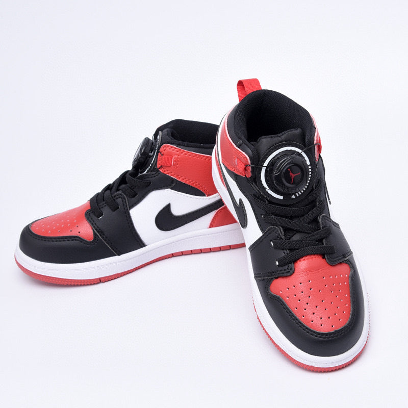 Kids Air Jordan 1 High 'Black White Fire Red'