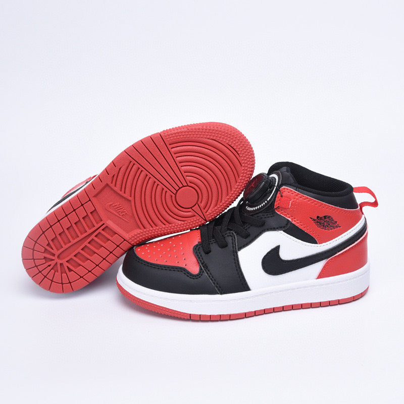 Kids Air Jordan 1 High 'Black White Fire Red'