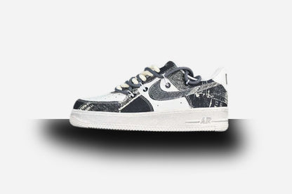 Air Force One Low Black Jeans/White-Grey