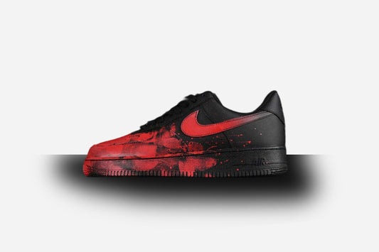 Air Force One Low Black Splash Red Paint