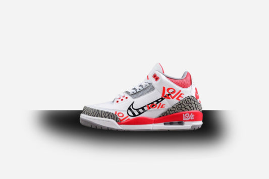 Air Jordan Retro 3 Fired Red White/Black-Grey