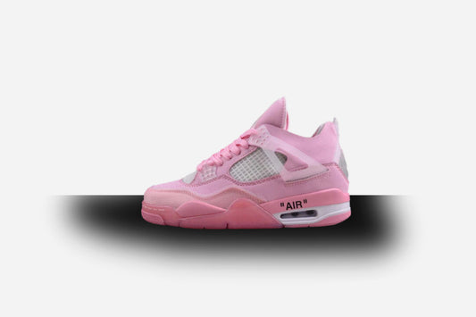 Air Jordan Retro 4 X Off White Cream Sail Ow Pink-White