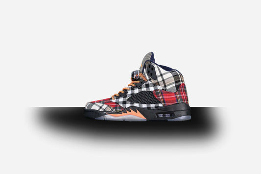 Air Jordan Retro 5 Plaid Black/Total Orange/Dark Obsidian